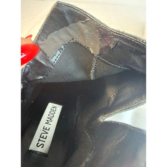 Steve Madden Shepp Women’s Size 6 Black Suede Block Heel Comfort Ankle Booties - Picture 12 of 12